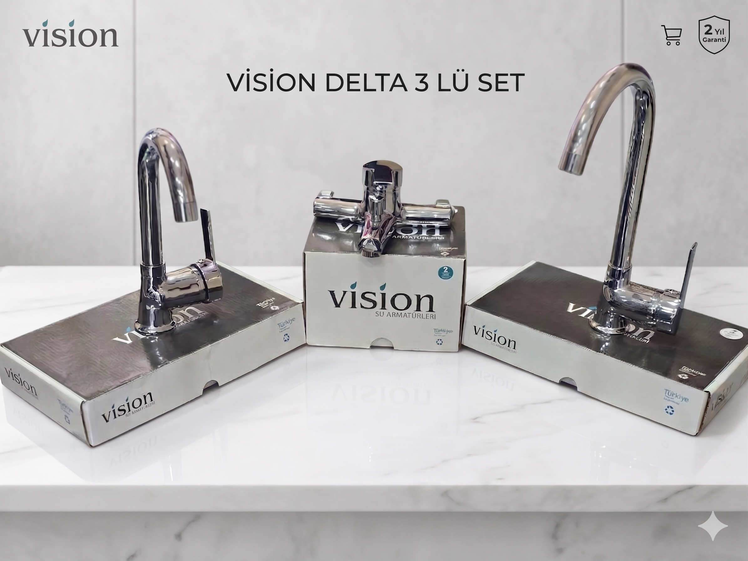 VİSİON 3 LÜ DELTA MİX BATARYA SETİ (PİRİNÇ)